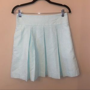 Lauren James Pleated Seersucker Skirt